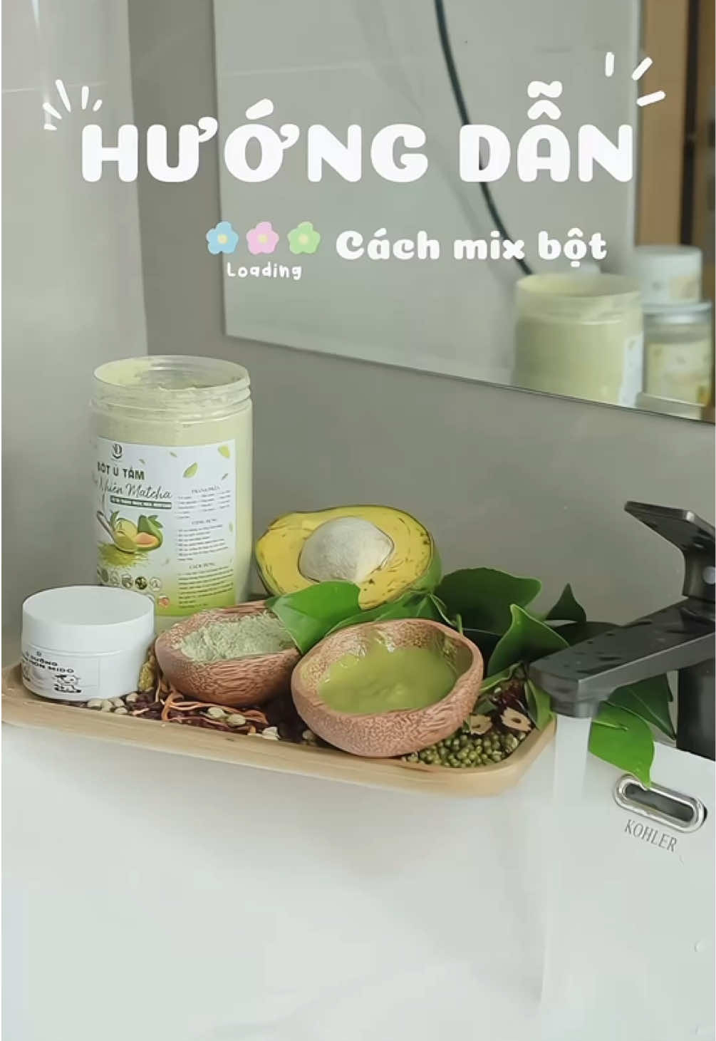 Hướng dẫn cách mix bột nè mí bà 🤭#trangda #bottammocnhienmatchamd #tamtrang 