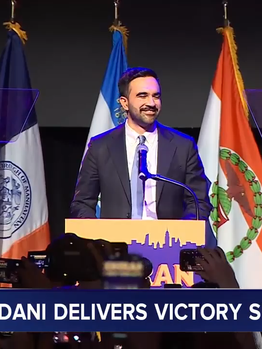Zohran Mamdani, who is projected to have won the race for New York City mayor, is addressing New Yorkers in his victory speech. Mamdani, 34, a state Assemblyman and democratic socialist who campaigned on a progressive economic platform, is set to become the city's first Muslim and South Asian mayor. #electionday #mamdani #news #abcnews