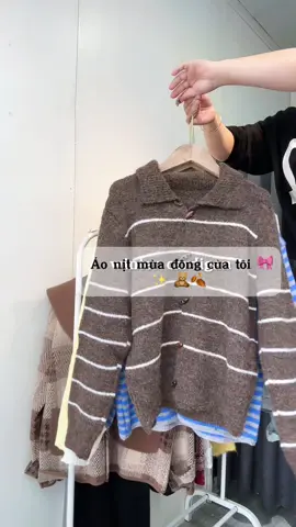 Mùa đông luôn trông thật xinh với những chiếc áo cardigan 🎀 🫧🧁#xuhuong #phoidoxinh #cardigan #aolen #viral 