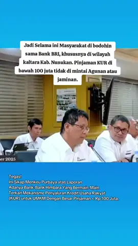 Jadi Selama ini Masyarakat di bodohin sama Bank BRI, khususnya di wilayah kaltara Kab. Nunukan. Pinjaman KUR di bawah 100 juta tidak di mintai Agunan atau jaminan. #purbaya  #menterikeuangan  #fyp #bri 