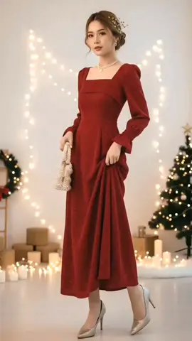 Dress panjang cantik dan elegan sesuai pakai majlis seperti krismas  #Longdress #Dresskrismas  #Dressmerah  #merrychristmas2025 