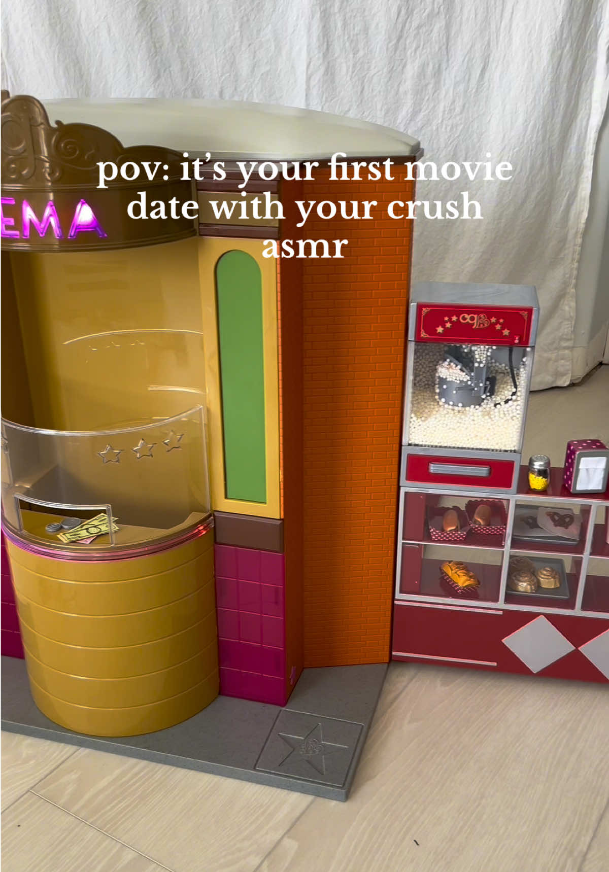 Be honest, are you actually watching the movie or just watching your crush? 🙃 @Our Generation Dolls #asmr #satisfying #movies #toys #ministure 