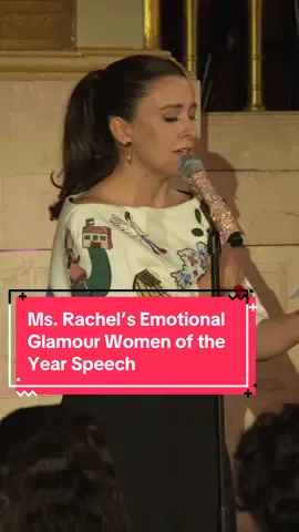 WOMAN. OF. THE. YEAR. @Ms Rachel ended her #GlamourWOTY speech with a quote from a very special person from Gaza. 