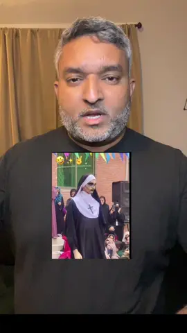 A muslim girl wears a catholic  Nun Halloween Costume and Holy Cross at MNSUAM Muhammad Nawaz Shareef University of Agriculture, Multan Punjab Pakistan