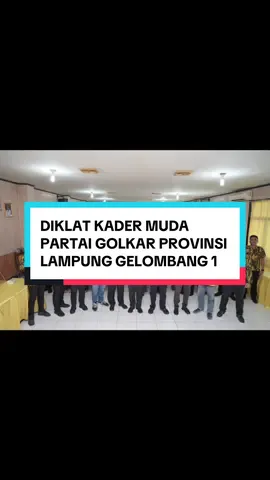 Alhamdulillah telah terlaksana DIKLAT KADER MUDA Partai Golkar Provinsi Lampung Gelombang 1 pada Minggu, 2 November 2025 . DIKLAT KADER MUDA Gelombang 1 ini tentunya diselenggarakan oleh PD AMPG Provinsi Lampung dan secara resmi dibuka langsung oleh Ketua DPD Partai Golkar Provinsi Lampung, Bapak Ir. H. Hanan A. Razak, M.S. (@Hanan A. Rozak) Tema yang diusung pada DIKLAT KADER MUDA Gelombang 1 yaitu “Membangun Kepemimpinan Muda Berbasis Doktrin Karya Siaga Gatra Praja”.  Semoga setelah ini para Kader Muda Partai Golkar Provinsi Lampung dapat mempatrikan Doktrin Karya Siaga Gatra Praja dalam aktivitas sehari-hari. ——— #ampglampung #ampg #golkarlampung #golkarindonesia 