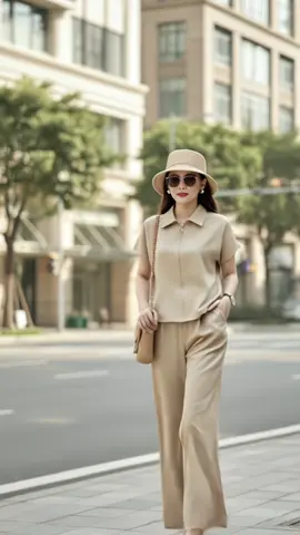 Set bộ vải đũi, vân mây thanh lịch, có khoá kéo tiện lợi, quần suông, áo cổ bẻ. Kiểu dáng thoải mái, thích hợp dạo mát, nghỉ mát, đi cf hẹn hò bạn bè #xuhuong#LearnOnTikTok#trending#thoitrangnu#setbonuthoitrang 