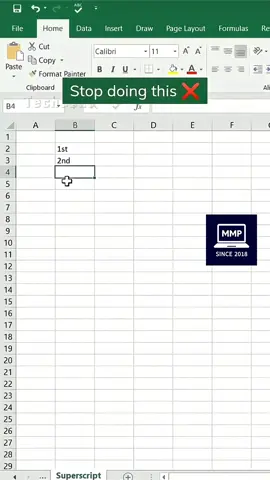 Excel တွင် Superscript အမြန်ရေးနည်း #computer #shortcuts #excel 