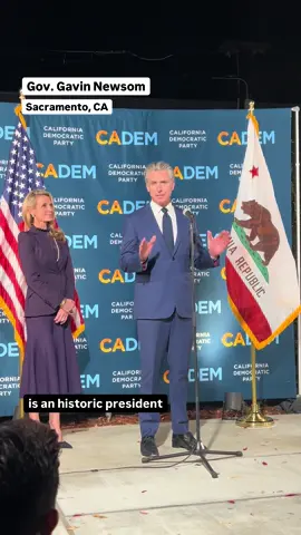 Gov. Gavin Newsom delivered a victory speech at the California Democratic HQ in Sacramento after a sweeping win for Proposition 50, Democrats, and his likely presidential campaign. “We stood tall and we stood firm in response to Donald Trump’s recklessness,” Newsom said. “And tonight, after poking the bear, this bear roared, with an unprecedented turnout in a special election with an extraordinary result.” #california #sacramento #politics #sanfrancisco #election   🎥: Hannah Wiley