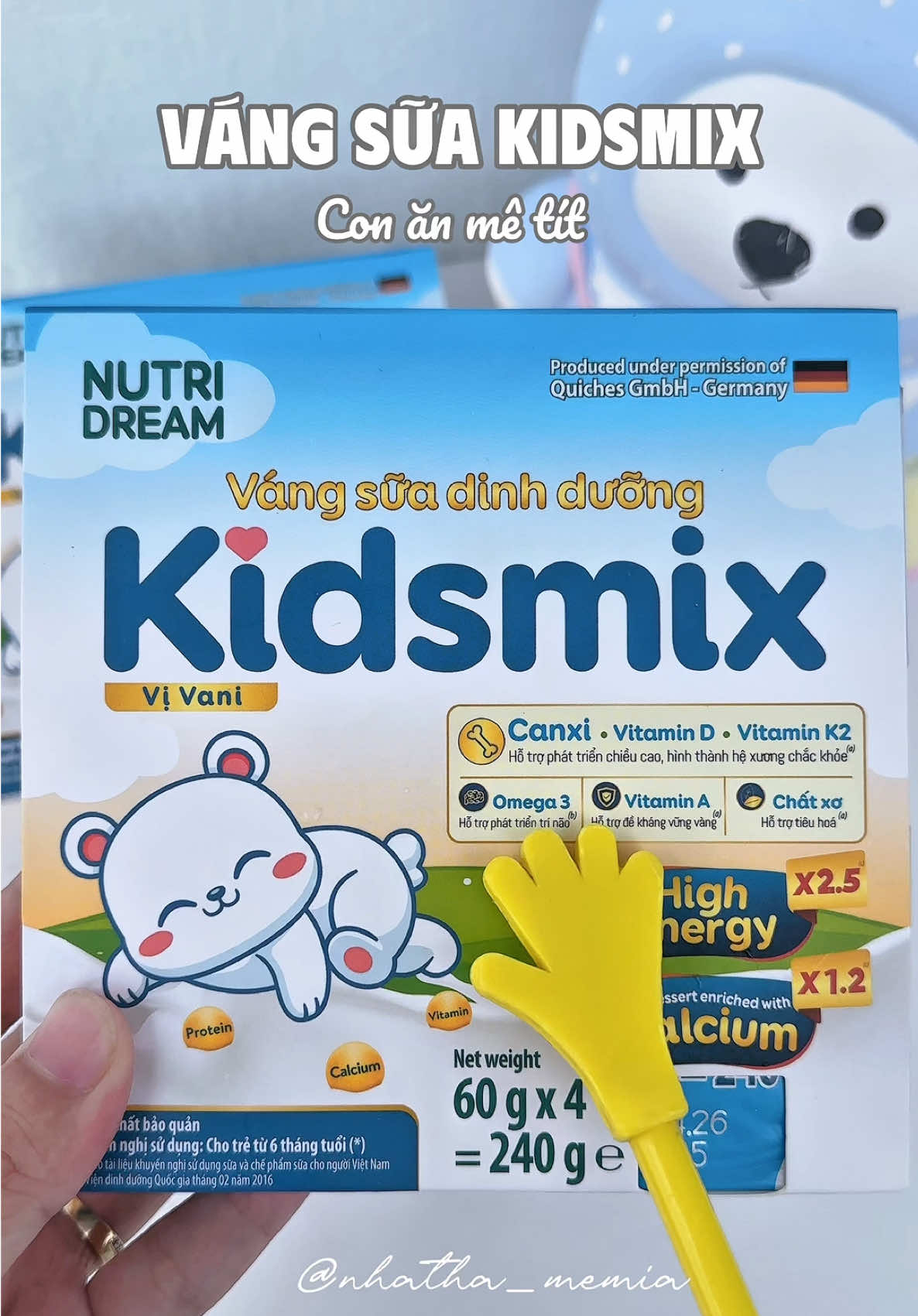 Gợi ý món phụ dinh dưỡng thơm ngon cho các bé. Thị Mía nhà tui là mê tít váng sữa Kidsmix luôn á #nhatha_memia #VangsuaKidsmix #VangsuadinhduongKidsmix #KidsmixVietnam   