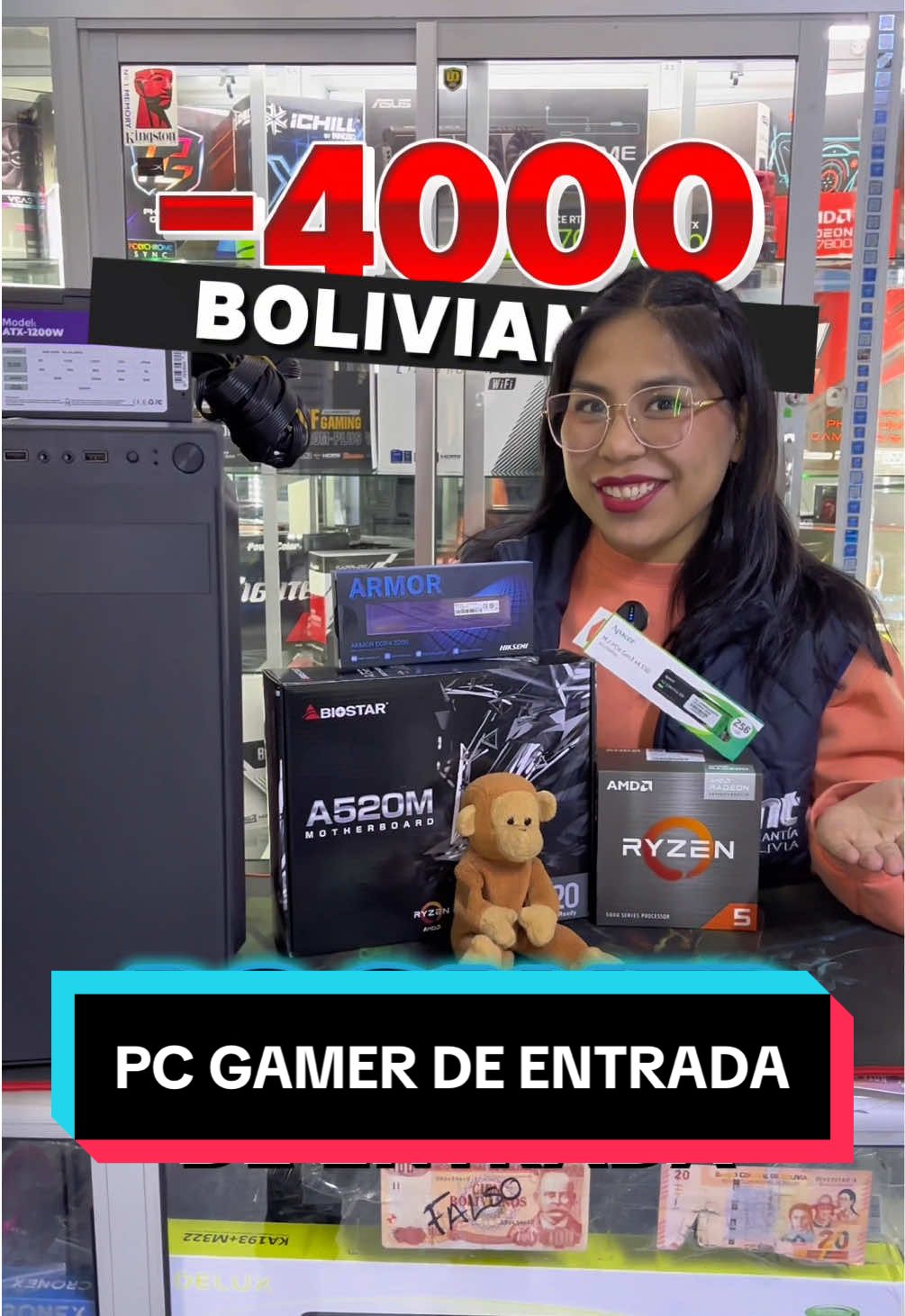 Respuesta a @jhazael:>  PC Gamer de entrada por -4000 Bs. 🤑 #computadora #tecnologia #pcgamer #enviosnacionales #lapaz_bolivia🇧🇴  @BIND Studio 