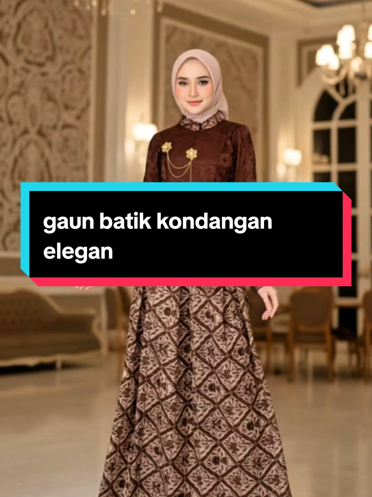 Gaun batik elegan tanpa ribet. #gaunbatik #gaunpesta #ootdwanita #fashionwanita #gaunkondangan 