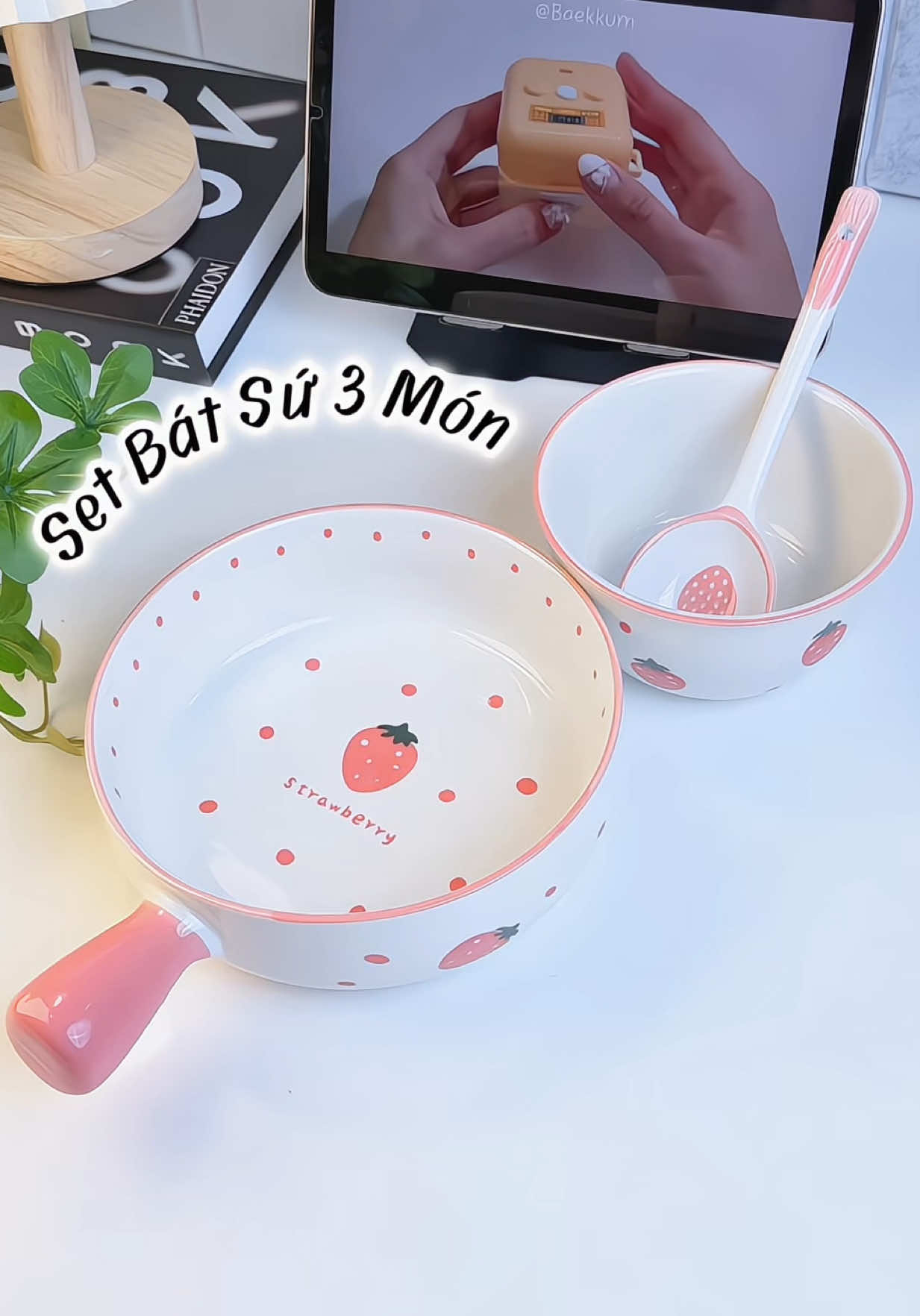 Set bát sứ 3 món siêu cưng  #setbatsukemthia #luckyhome 