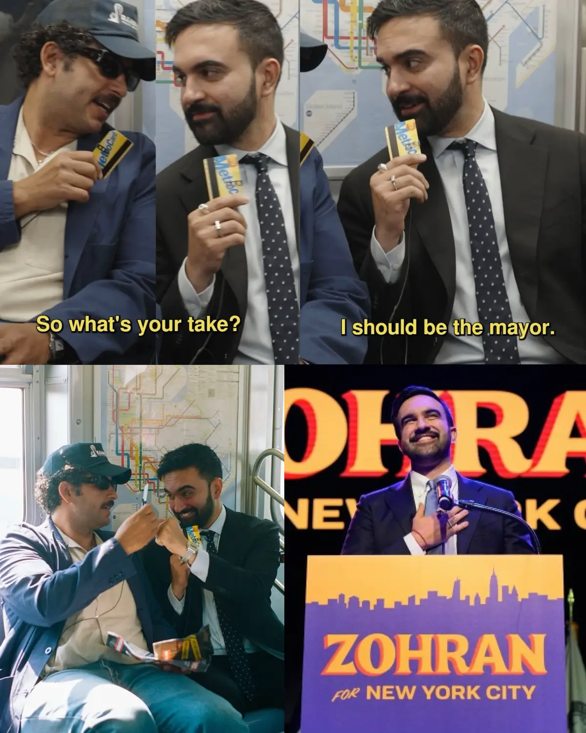 Did it on em!!! #zohranmamdani #subwaytakes #nyc 