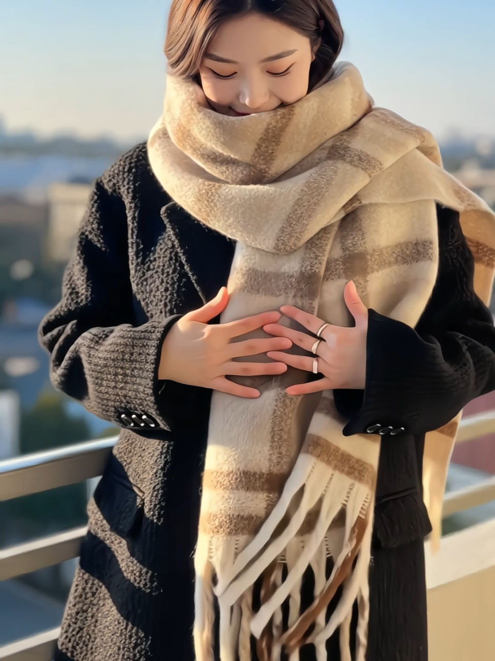 Khăn quàng cổ mùa đông kẻ sọc khăn to rộng chất dạ ép ấm áp #khanquangco #khanmuadong #khankecaro #khanxinh #xuhuong 