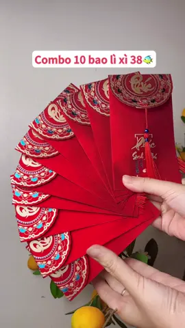 Combo bao lì xì kim tuyến lấp lánh chữ Phúc Lộc Thọ Tài đỏ #baolixi #baolixitet #lixi #lixitet #tet2026 