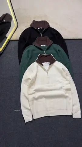 Quarter Zip Sweater SIZE:M L XL XXL #trendy_corner3 #zippersweater #newarrivals #halfzipsweater #wintersweater