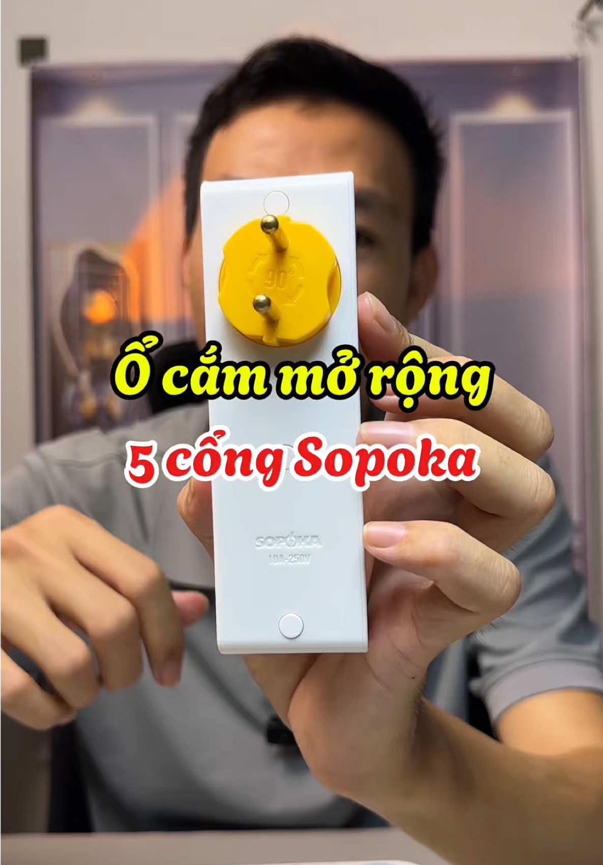 Ổ cắm mở rộng 5 cổng Sopoka bảo hàn 1 đổi 1 2 năm. #alumreview #sopoka #ocamdienmorong 