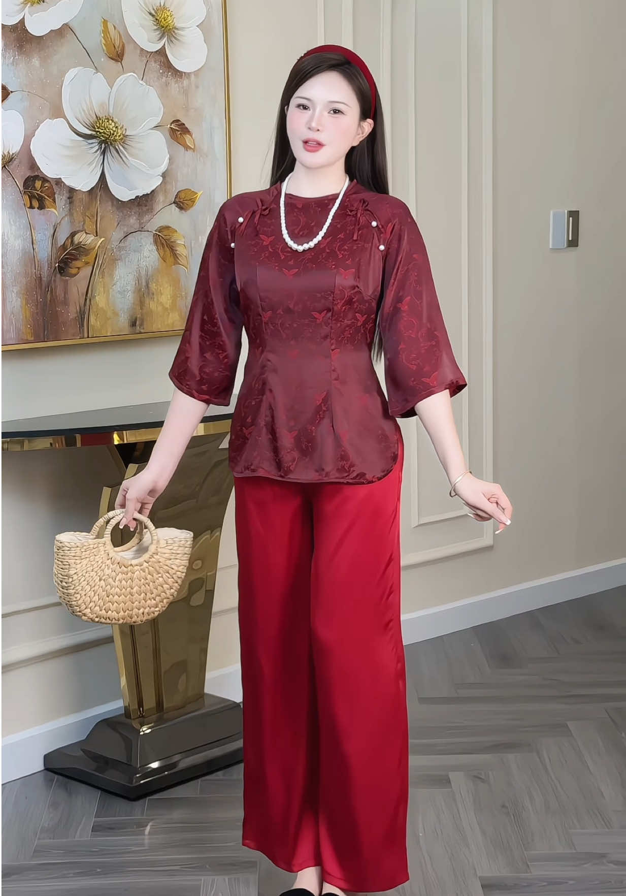 Set Lam Đi Lễ Chùa Lụa Gấm Hàng thiết kế #champhanriview 