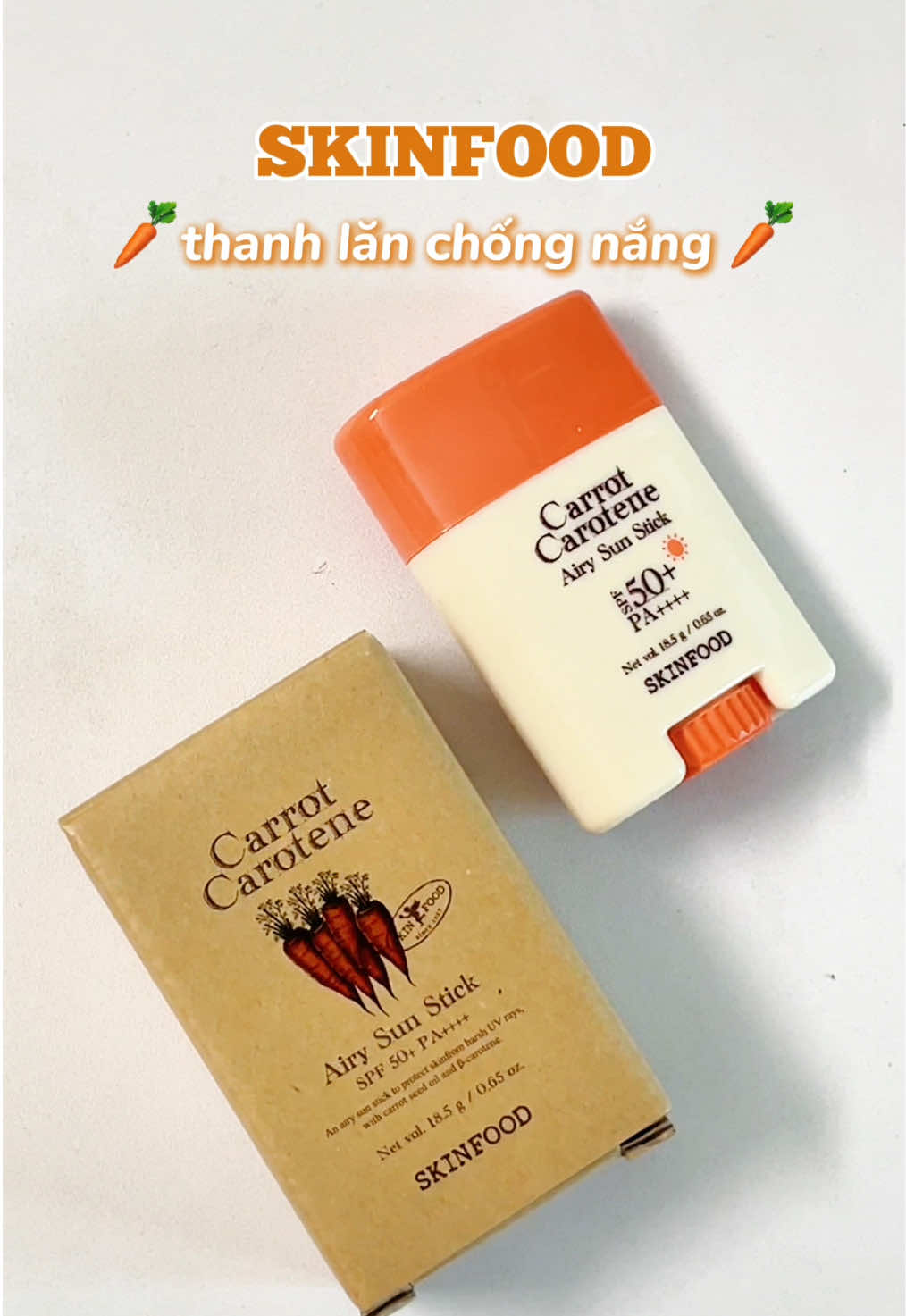 Thanh lăn chống nắng cà rốt 🥕#skinfood #chongnang #review 