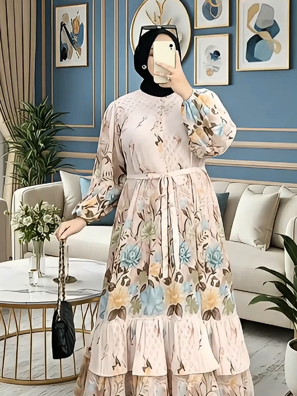 Dress Laluna Ceruty Babydoll Plisket 