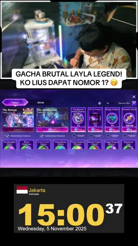 Apakah Ko Lius dapet nomor 1 di Gacha Brutal skin Layla Legend terbaru ini?! 😎 #KoLius #MLBBIDCreator #mlbbnewskin #MLBBLayla #LaylaLegendNo1