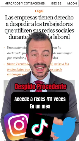 Las empresas tienen derecho a despedir!  El Tribunal Superior de Justicia (TSJ) de Cantabria ha declarado procedente el despido de una mujer, administrativa de profesión, que en un mes accedió a redes sociales hasta en 411 ocasiones desde su ordenador de trabajo aún siendo conocedora de la prohibición de la empresa sobre el uso personal de Internet