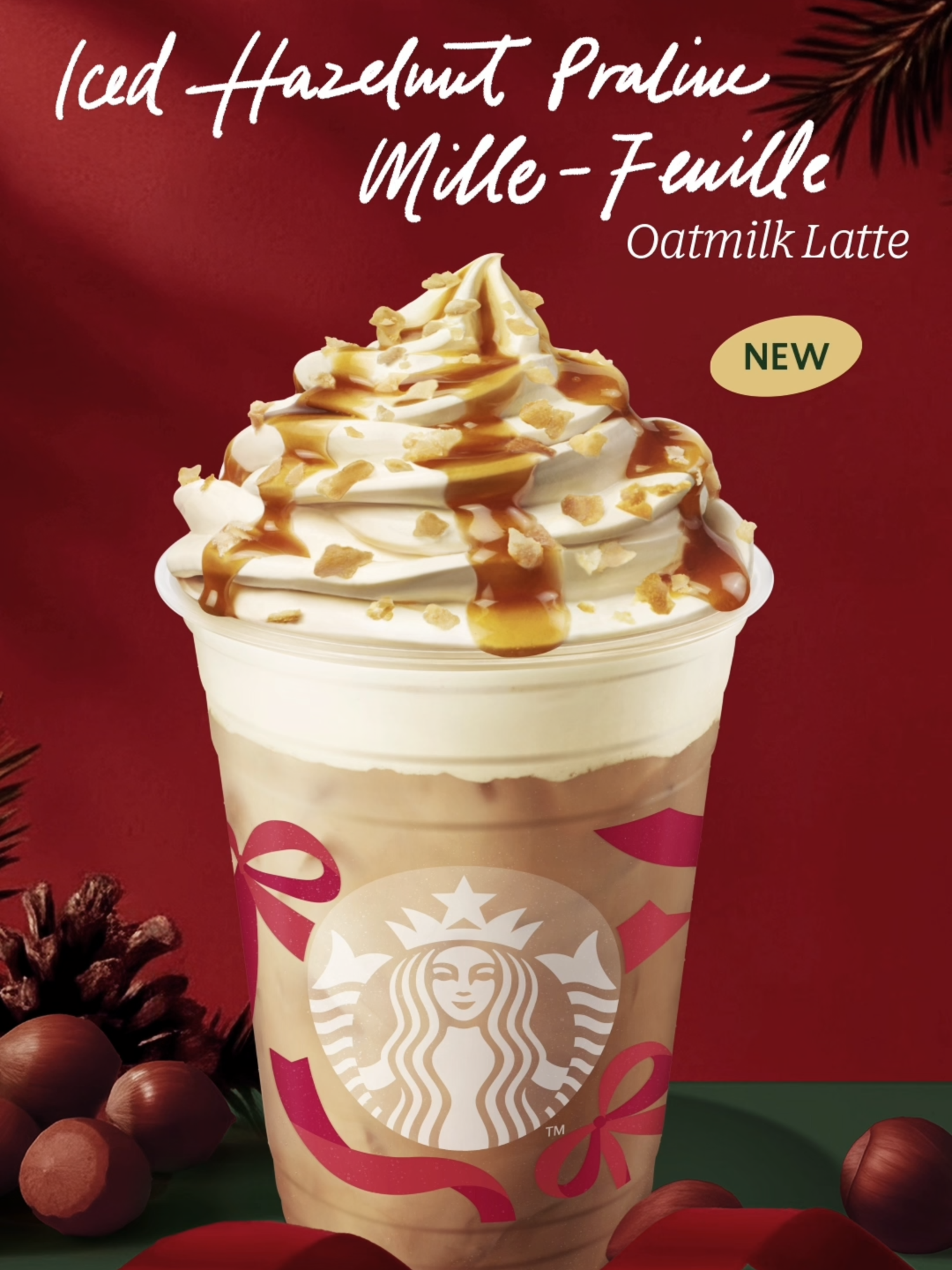 เมนูใหม่รับเทศกาลแสนอบอุ่น Iced Hazelnut Praline Mille-Feuille Oatmilk Latte แรงบันดาลใจจากขนมถั่วเคลือบคาราเมล ผสานช็อตเอสเพรสโซ่ โอ๊ตมิลค์ และซอสเฮเซลนัท พราลีนหอมหวาน ท็อปด้วยวิปครีมเฮเซลนัท และท็อปปิ้งมีลเฟย ยังมีแบบร้อน ปั่นสูตรกาแฟ และสูตรครีมด้วย เสิร์ฟความละมุนผ่านบริการบน Starbucks® TH app, Drive Thru หรือที่ร้านค่ะ *งดเสิร์ฟวิปครีมสำหรับบริการจัดส่ง *สามารถออก E-Tax เพื่อใช้สิทธิ์โครงการ เที่ยวดี มีคืน สำหรับลดหย่อนได้สูงสุด 20,000 บาท เฉพาะเครื่องดื่มและขนมเท่านั้น #StarbucksTH #InviteJoy