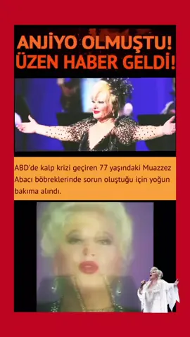 Türk sanat müziğinin efsane ismi Muazzez Abacı, geçtiğimiz haftalarda kızı Saba Abacı'yı ziyaret etmek için gittiği ABD'de kalp krizi geçirdi. Hastaneye kaldırılan usta sanatçıya yapılan müdahale sonrası anjiyo uygulanarak stent takıldı. Bir süre normal odada tedavi gören Abacı'nın sağlık durumunda yeni bir gelişme yaşandı. Menajeri Taner Budak, sosyal medya hesabından yaptığı açıklamada, sanatçının böbreklerinde sorun oluştuğunu ve tedavisinin yoğun bakımda devam ettiğini duyurdu. #muazzezabacı #yogunbakim #sondakika #magazin 