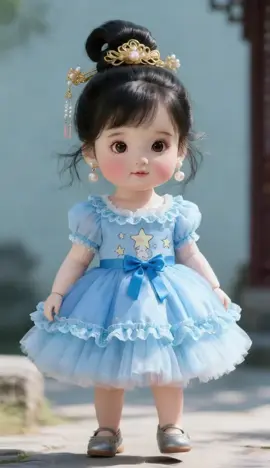 Tôi thích váy màu xanh lam nhất đấy!#cutebaby#funnydance#cutedance#fyp#ai 
