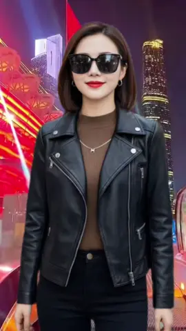 Áo khoác da nữ cổ bẻ phong cách sang trọng đủ sezi #nhanshop #aokhoacdanu#thoitrangnu #xuhuongtiktokk 