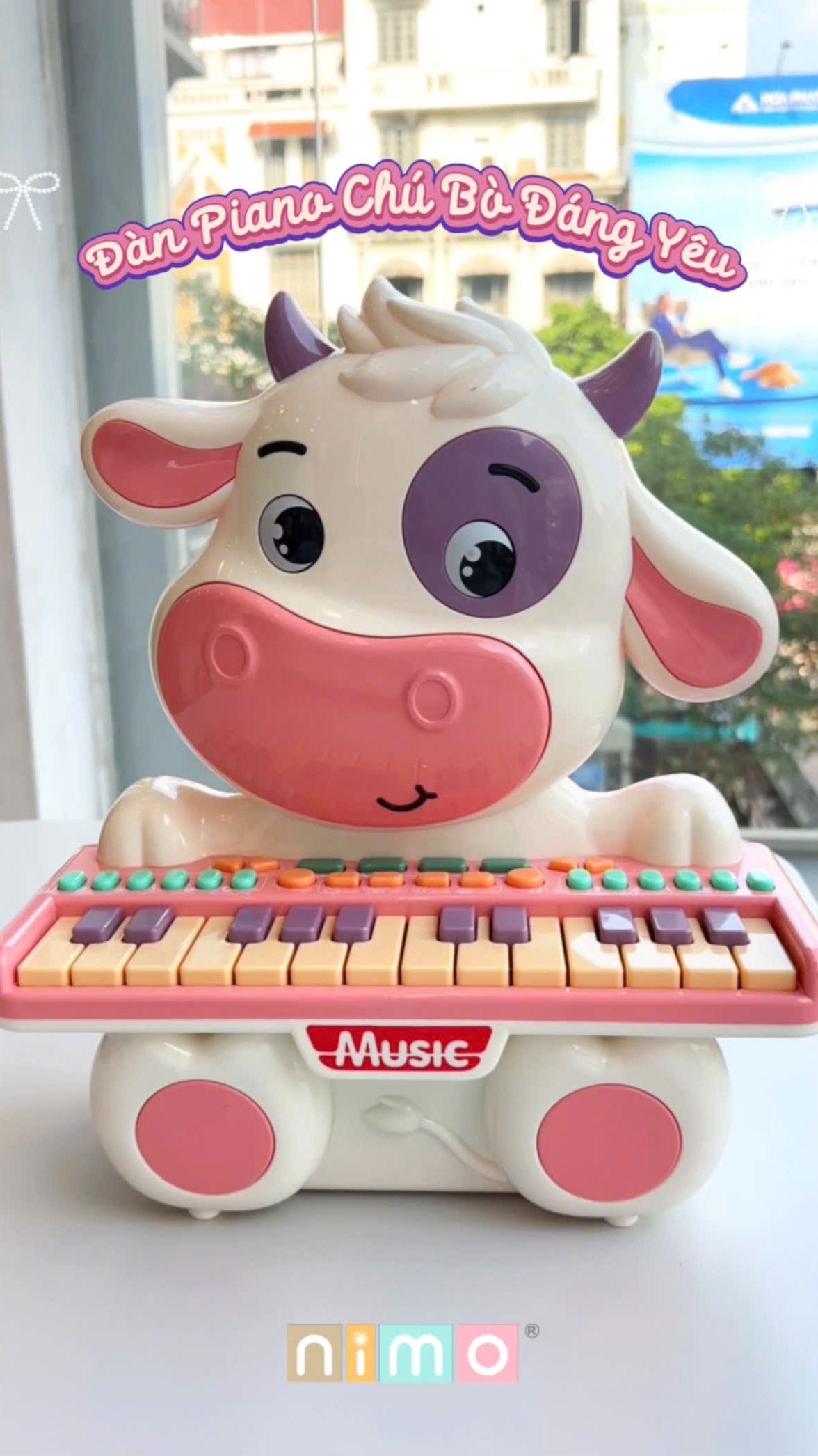 Đồ chơi đàn piano hình bò sữa - 24 phím cùng chế độ âm nhạc phong phú màu siêu yêu cho các bé #nimo #nimo_mevabe #dochoidanpiano #dochoichobe #danpianochobe #xuhuong  