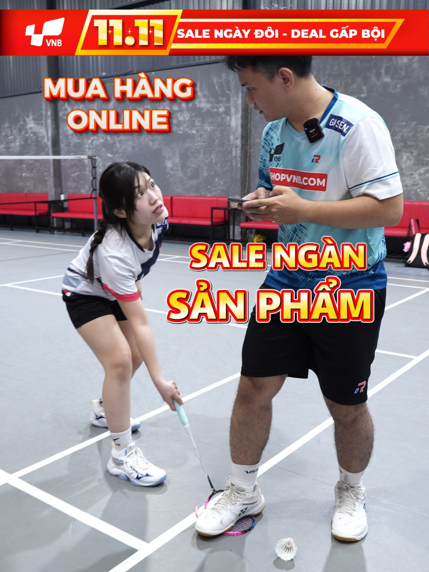 Vợt Gãy thì phải...? Phải Săn Sale Vợt Cầu Lông 11-11 #badminton #vnb #caulong @quynhgiang.vnb @siphuongvnb