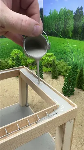 A concrete mini house that feels like a real villa 😍 Rooftop chill zone — absolutely fire 🔥 #DreamHouse #diyproject #minibricks #tinyhouse #miniature 