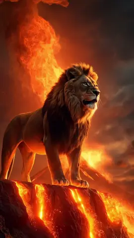 #lion #fire #vulcano #majestic #king 