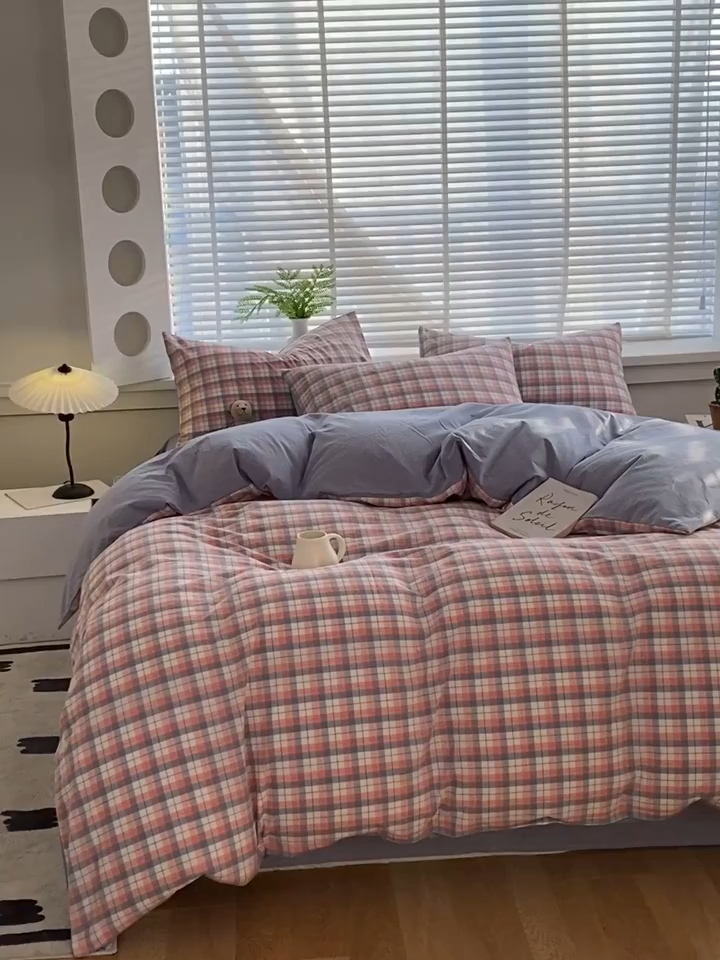 ชุดผ้าปูที่นอนลายสก็อต 💗💙🤍 #fypシ゚ #ฟิดดดシ #ฟิด #fyp #ฟิดดดดดดดดดดด🥺 #แต่งห้องนอน #มินิมอล #รีวิว #เชียงใหม่