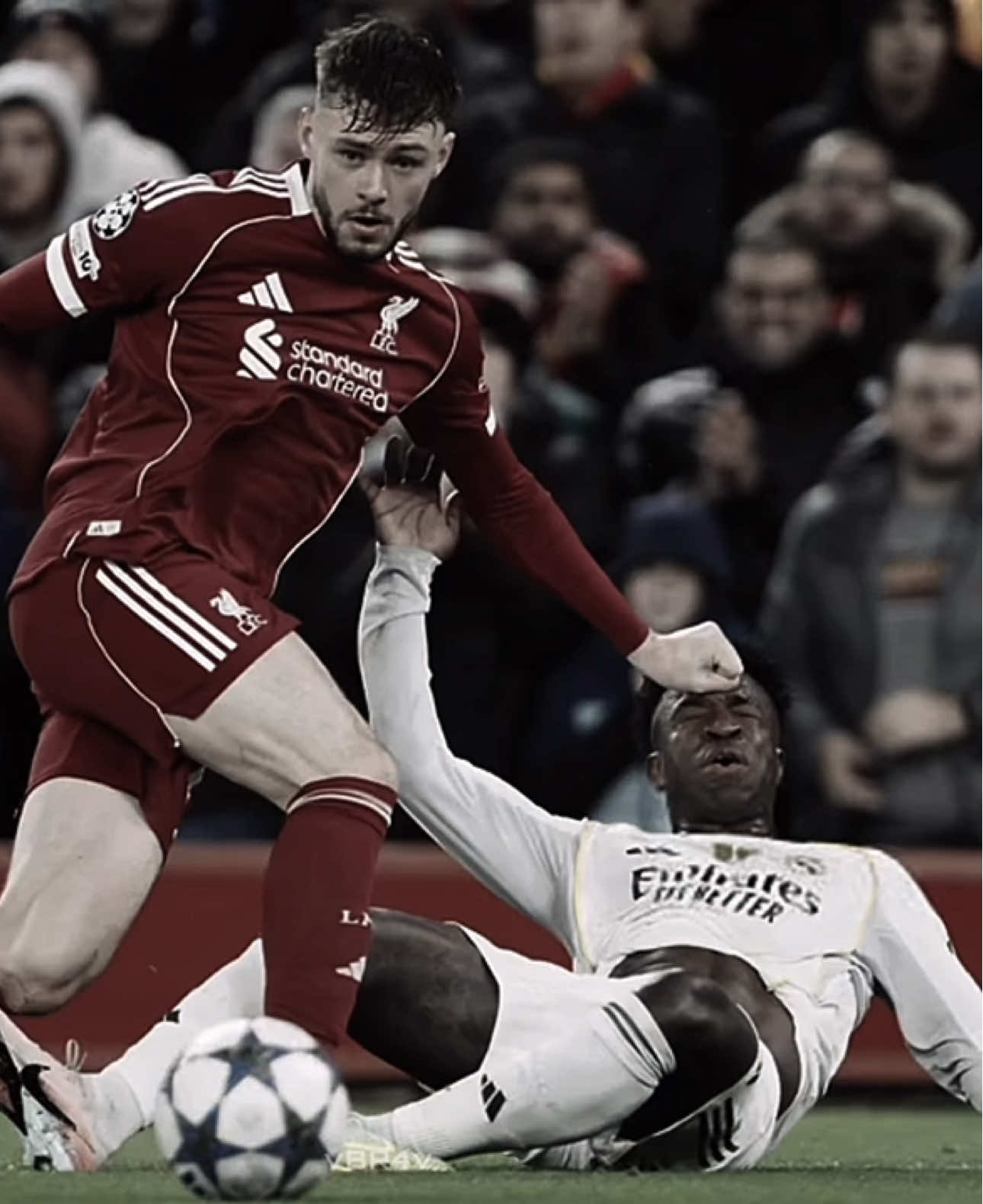 برادلي vs ريال مدريد 🧱😤❤️‍🔥 . #liverpool #realmadrid #bradley #vinicius #vinijr 