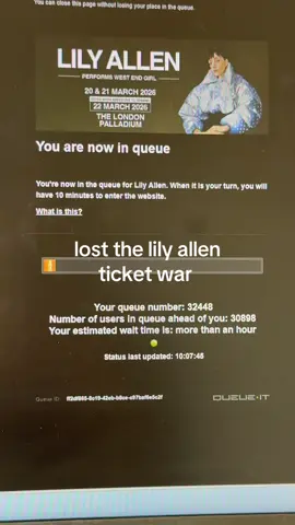 guess we won’t be west end girls in March :/ #lilyallen #westendgirl 