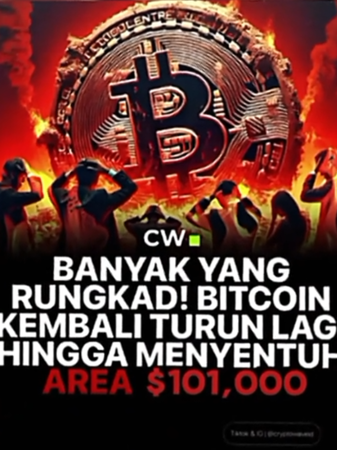 🚨market memerah!  harga bitcoin saat ini turun terus hingga harga $101,000.apakah porto kalian aman guys?  #cryptowave #gabrielrey #fyp 