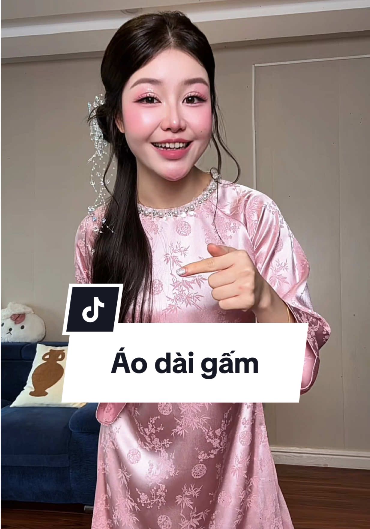 Áo dài bầu bí bon chen thoải mái #nhungmiu0401 #aodaitet #reviewthat #aodaivietnam 