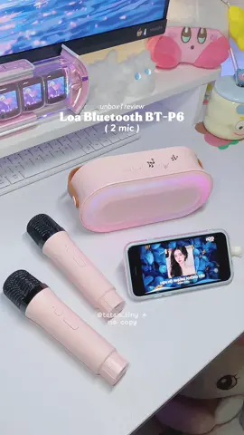 Loa xinh nghe to rõ thêm 2 mic bắt giọng là giao lưu bạn bè gia đình quá nà zui lun🎼🎤🎵🎶 #loabluetooth #loabluetoothmini #xuhuong #loakemmic 