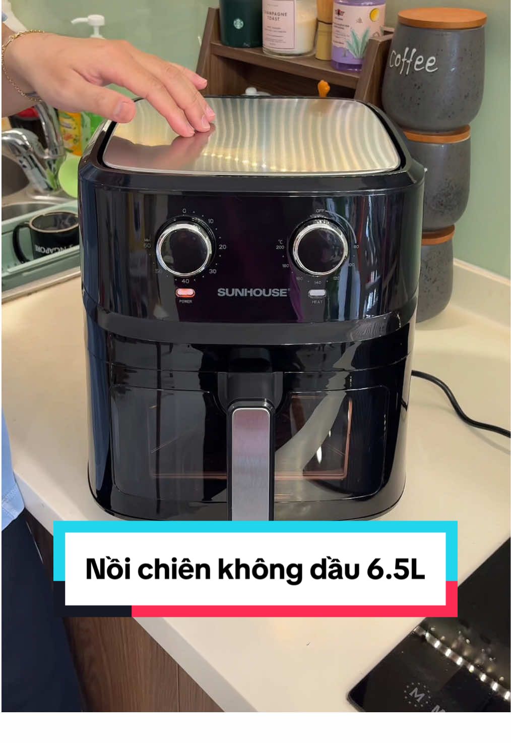 Nồi chiên không dầu Sunhouse 6.5L đang có trợ giá tốt bảo hành chính hãng 12 tháng #noichienkhongdau #noichien #noichienkhongdausunhouse #sunhouse 