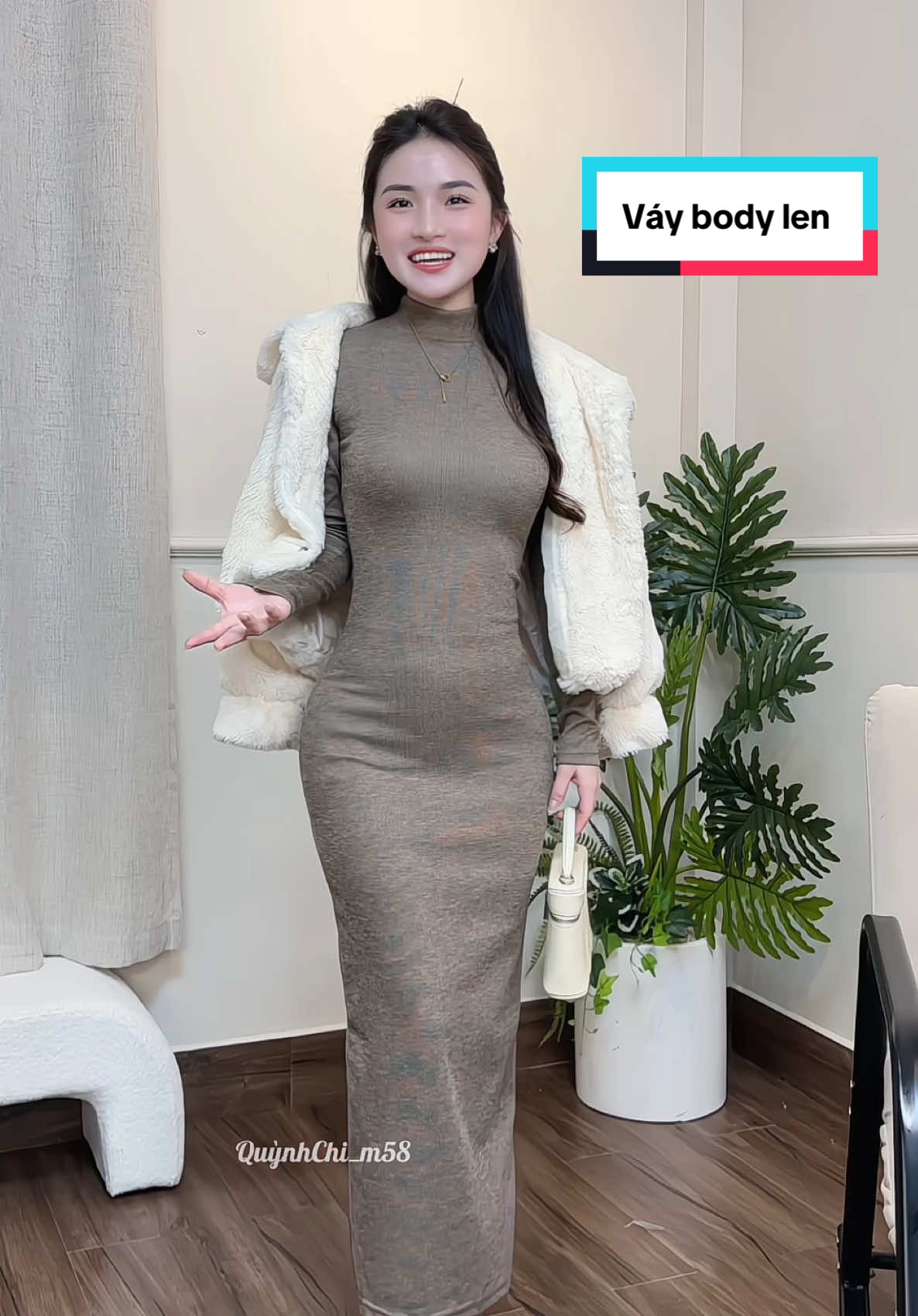 Váy len lông thỏ body dáng dài dễ mặc#vaylen #vaybody #vaydamxinh #vaybodydai 