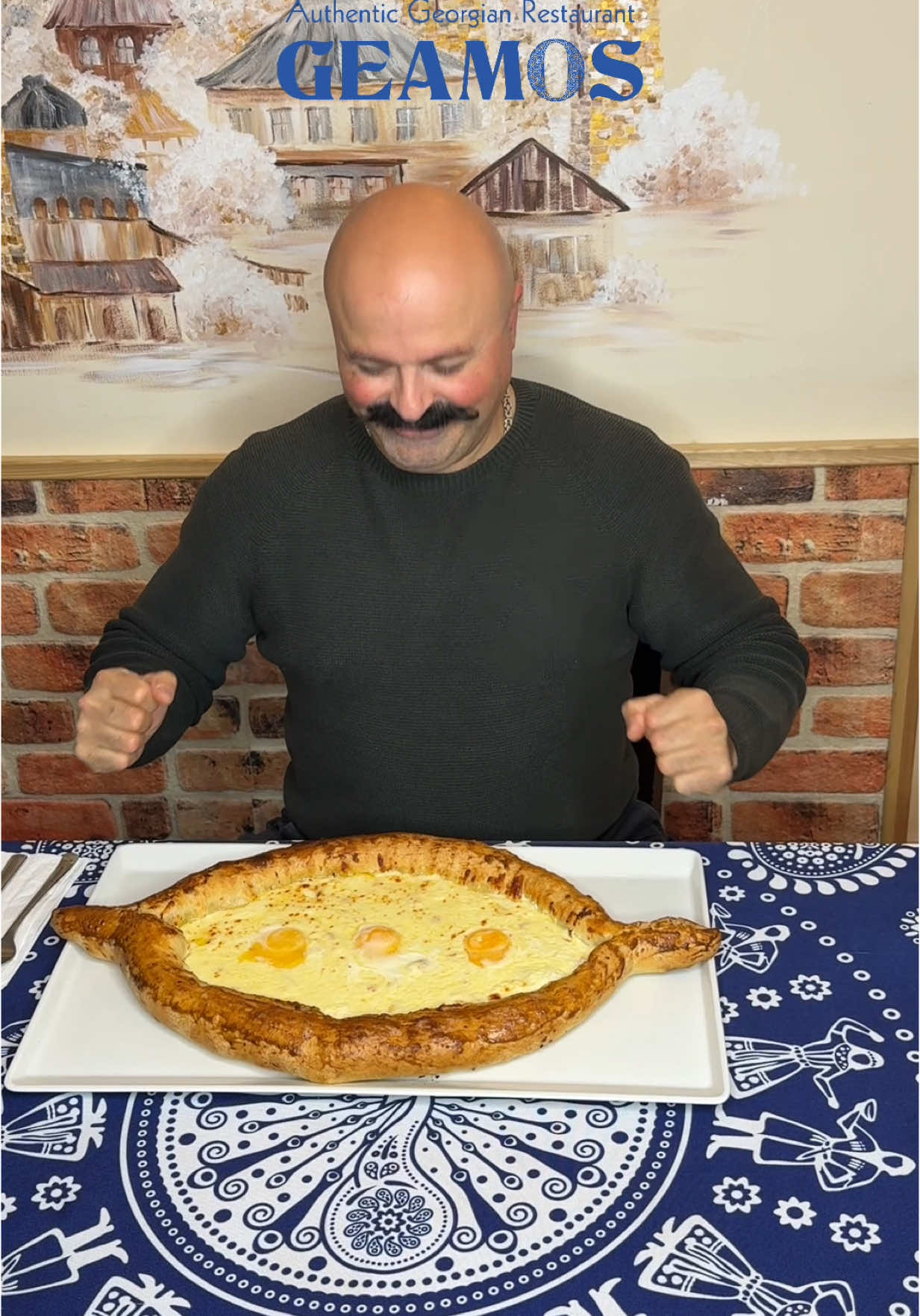 Next challenge: ✅ Can anyone beat Zaza? 😎 If you dare to try - the giant Acharuli Khachapuri is on us! 🧀🔥 Tag your foodie friends  in a comment bellow 👇🏻  —— —— —— —— —— —— —— ——  —— —— —— —— —— —— —— ——  #georgianrestaurantinlondon #geamos #georgiancuisine #viralreels❤️ #viralreels #viralvideoideas #acharulikhachapuri #georgiandishes #challanges 