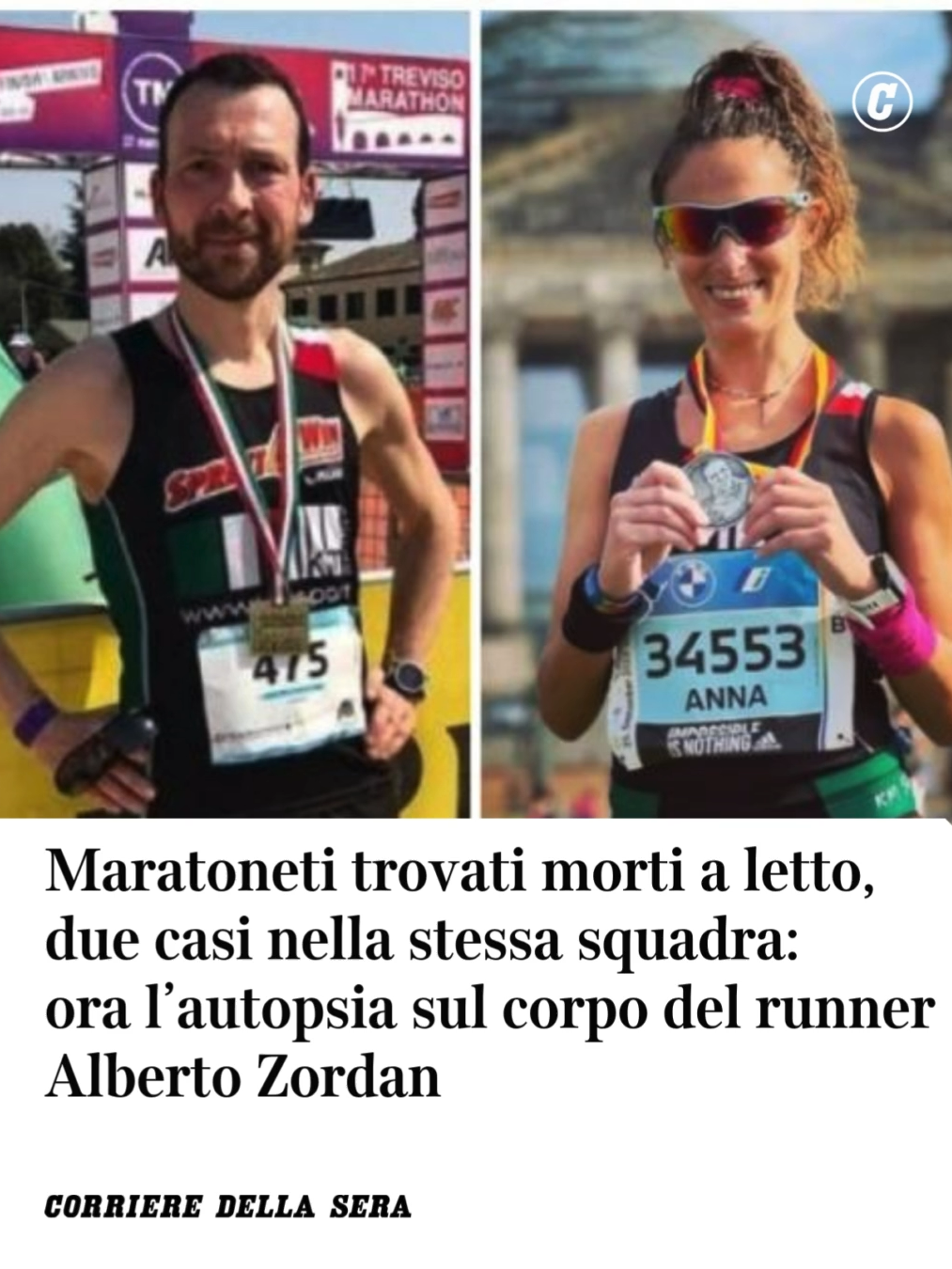 Saranno l’autopsia e gli accertamenti sul corpo di Alberto Zordan a chiarire le cause della morte del maratoneta di Sovizzo (Vicenza), trovato senza vita a casa sua nella notte tra sabato 1 novembre e domenica 2. Aveva 48 anni. Un decesso avvenuto a pochi giorni da quello della sua compagna di squadra Anna Zilio, 39 anni originaria di Marano Vicentino, anche lei runner esperta trovata senza vita nell’abitazione di Verona lo scorso 13 ottobre e per la cui morte la procura ha disposto autopsia e accertamenti. Zordan e Zilio erano tesserati nel Team Km Sport, un’associazione sportiva veronese che raduna appassionati di podismo, ciclismo e triathlon. Il fatto che le due morti siano state così vicine ha fatto sorgere qualche dubbio ai familiari e agli amici del quarantottenne che hanno chiesto accertamenti. Zordan viene descritto come una persona attenta all’alimentazione, che non fumava e non beveva alcolici, senza contare la sua abitudine di allenarsi con regolarità. Non di poco conto il fatto che il maratoneta non avrebbe mai registrato alcun problema cardiologico. Secondo quanto emerso, infatti, l’atleta era particolarmente seguito dal punto di vista medico, soprattutto in questo periodo in cui si stava preparando a una competizione importante: la maratona di Valencia del 7 dicembre. «La sua sarà una mancanza molto dura da digerire – ha commentato l’amico Paolo Fongaro -. Alberto era una persona che non si lamentava, vedeva le sconfitte come un punto di partenza, lo chiamavo “il samurai” perché era come un guerriero che non smetteva mai di combattere. Dava il cento per cento in tutto ciò che faceva, nel lavoro e nella famiglia, come anche nello sport». 👉 Leggi l'articolo completo di Rebecca Luisetto sul Corriere  #vicenza #maratoneti #cronaca