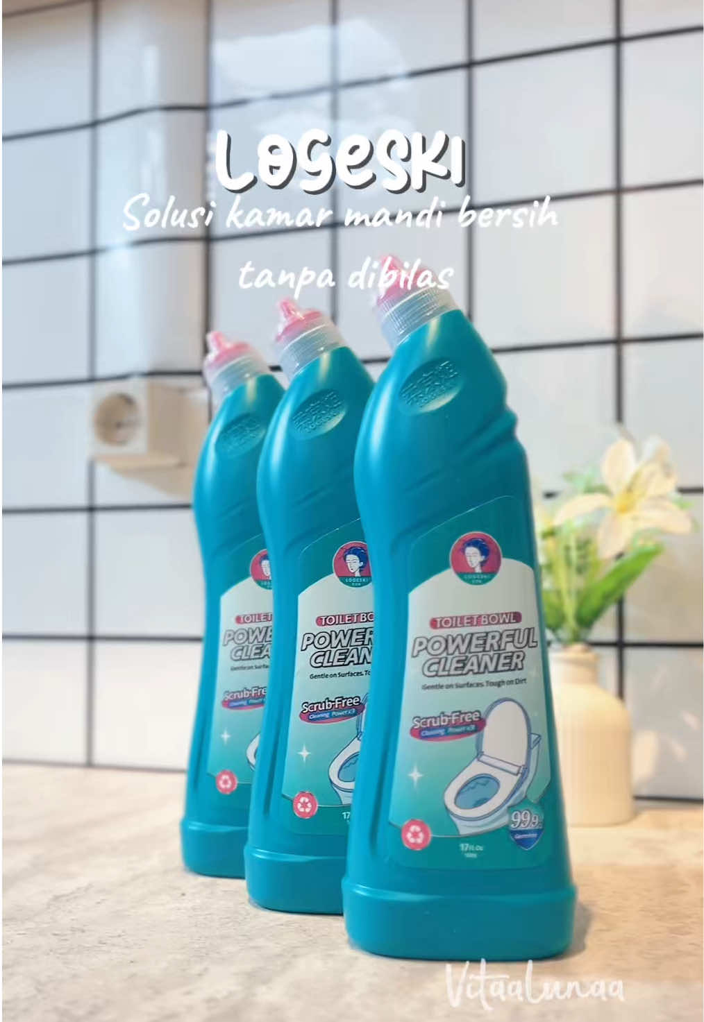 Kamar mandi kinclong pakai @Logeski VN #logeski #pembersihkamarmandi #pembersihkerak #homeliving #logeskitoiletbowlcleaner 