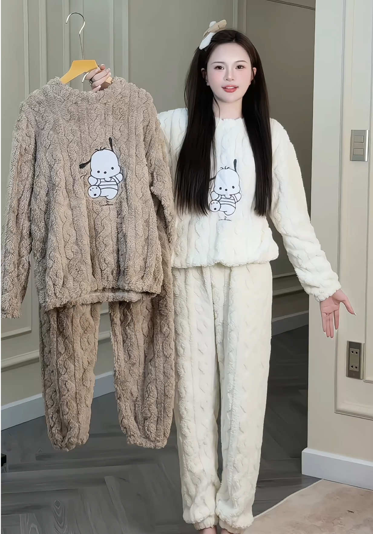 Bộ Ngủ Lông Cún Con Xoắn #champhanriview 