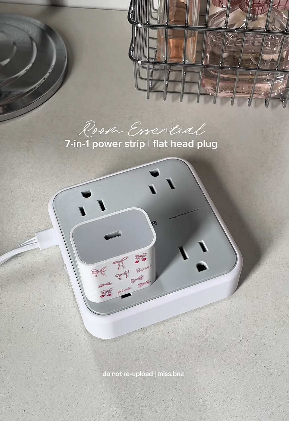 7in1 power strips with flat head plug extension ✨🔌 #extension #powerstrip #extensioncord #tessan #fyp 