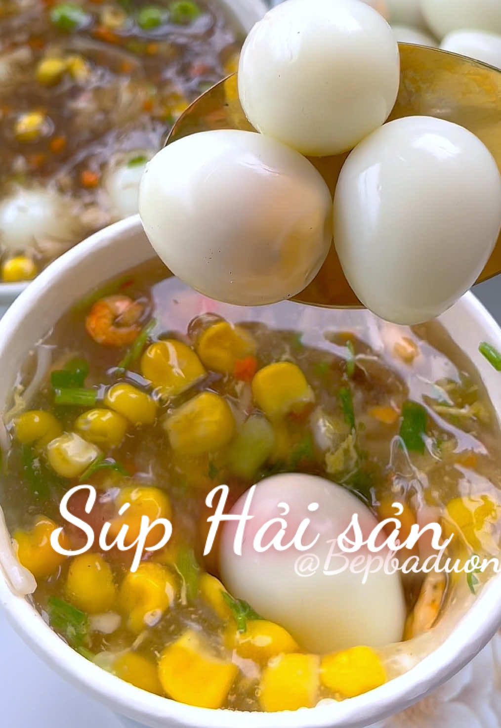 Súp hải sản ăn liền #bepbaduong #monngonmoingay #ancungtiktok #isoup #canhluoi 