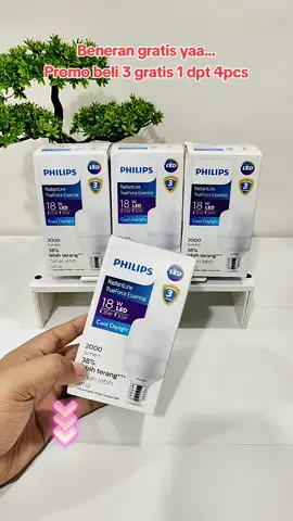 Beneran gratis... Lampu philips promo beli 3 gratis 1 18 watt ori #lampuphilips #paketpromo #paketmurah 