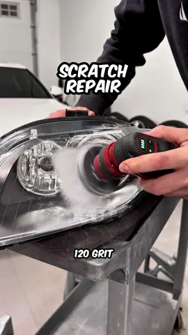 ASMR fixing headlight scratches